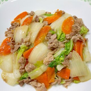 白菜と豚肉の味噌炒め